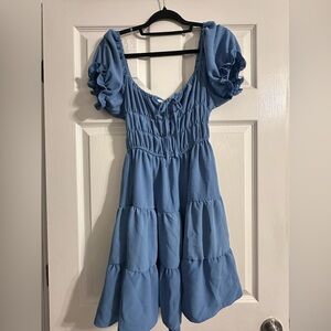 Junior summer dress new without tag, liberty blue color size small
